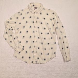 ASOS - Cream and Blue Floral Button-Up Blouse